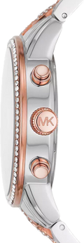 Michael Kors Ritz Chronograph Silver Dial Two Tone Steel Strap Watch For Women - MK6938
