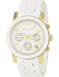 Michael Kors Runway Chronograph White Dial White Steel Strap Watch for Women - MK5145