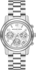 Michael Kors Runway Chronograph Silver Dial Silver Steel Strap Watch For Women - MK7325