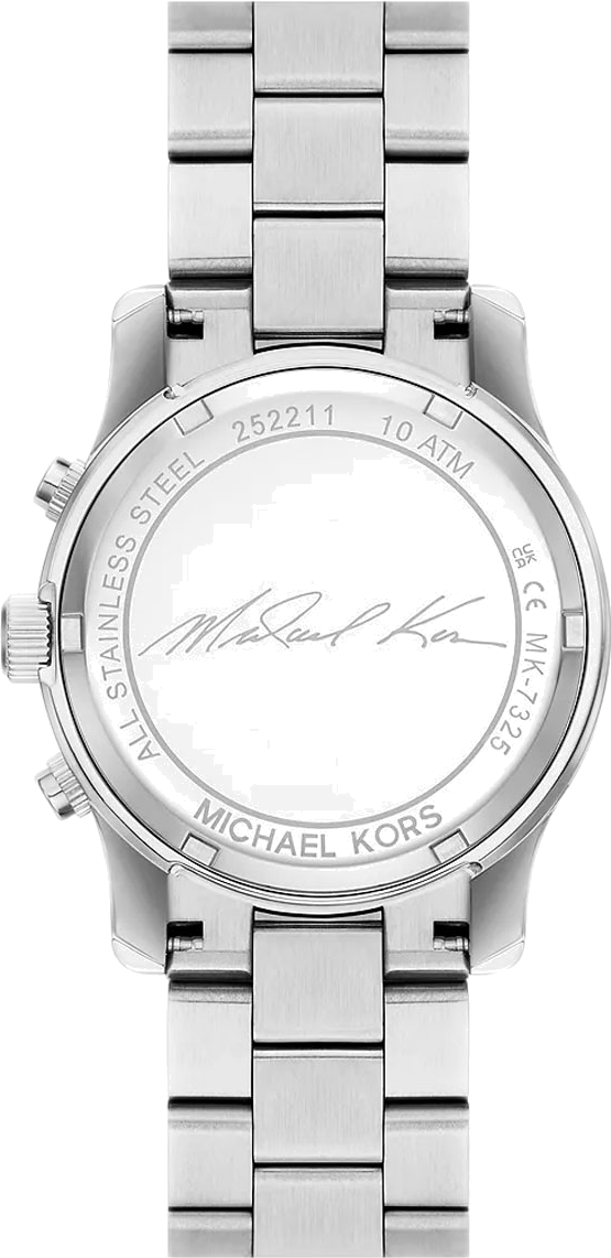 Michael Kors Runway Chronograph Silver Dial Silver Steel Strap Watch For Women - MK7325