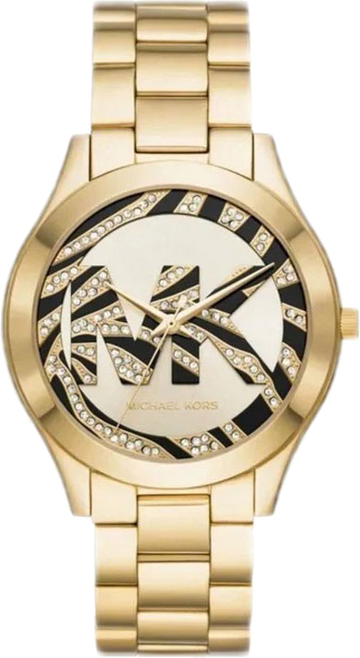 Michael Kors Runway Gold Dial Gold Steel Strap Watch For Women - MK4561