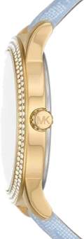 Michael Kors Tibby Multifunction White Dial Blue Leather Strap Watch For Women - MK2965
