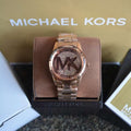 Michael Kors Runway Rose Gold Dial Rose Gold Steel Strap Watch For Women - MK5853