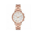 Michael Kors Sofie Chronograph Mother of Pearl White Dial Rose Gold Steel Strap Watch For Women - MK6576