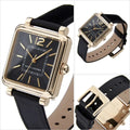 Marc Jacobs Vic Black Dial Black Leather Strap Watch for Women - MJ1522