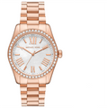 Michael Kors Lexington White Dial Rose Gold Steel Strap Watch for Women - MK1088