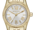 Michael Kors Lexington Quartz Silver Dial Gold Steel Strap Watch For Women - MK3229