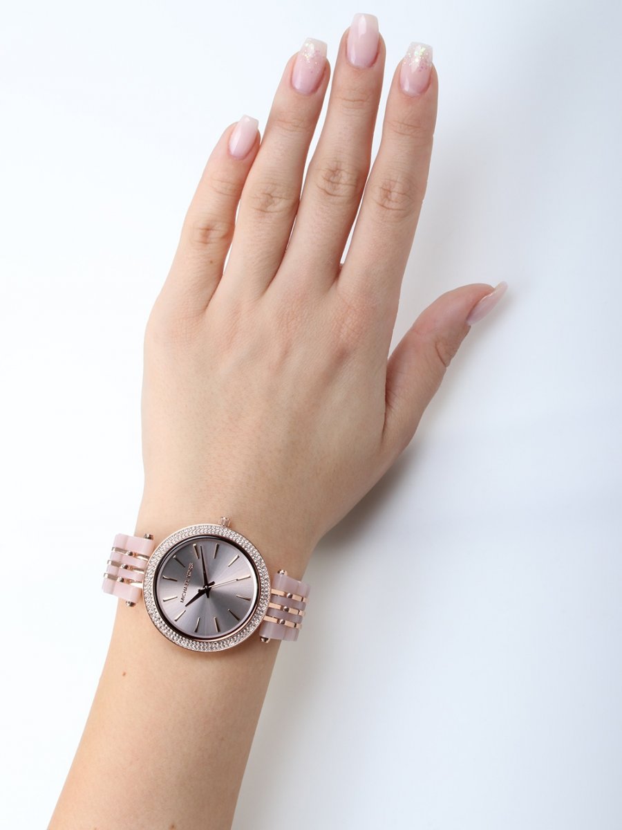 Michael Kors Darci Rose Gold Dial Two Tone Steel Strap Watch for Women - MK4327