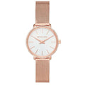 Michael Kors Pyper Quartz Mother of Pearl White Dial Rose Gold Mesh Strap Watch For Women - MK4588