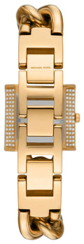 Michael Kors Chain Lock Pave Gold Dial Gold Steel Strap Watch For Women - MK4711