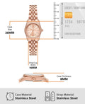 Michael Kors Lexington Three Hand Rose Gold Dial Rose Gold Steel Strap Watch For Women - MK4739