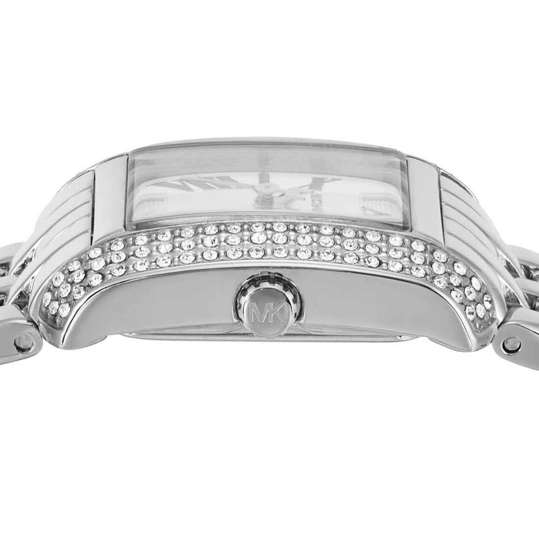 Michael Kors Emery Pave Double Wrap White Dial Silver Steel Strap Watch for Women - MK4834