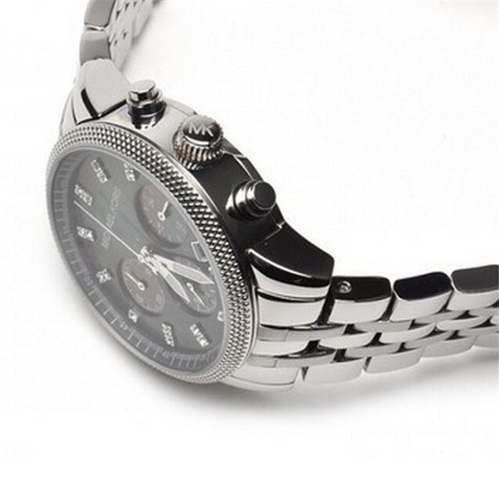 Michael Kors Jet Set Chronograph Blue Dial Silver Steel Strap Watch for Women - MK5021