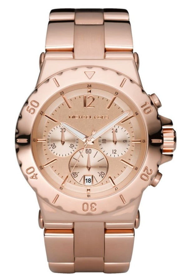Michael Kors Dylan Rose Gold Dial Rose Gold Steel Strap Watch for Women - MK5314