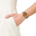 Michael Kors Parker Chronograph Brown Dial Brown Steel Strap Watch For Women - MK5578