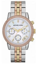 Michael Kors Ritz White Dial Two Tone Steel Strap Watch for Women - MK5650
