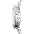 Michael Kors Parker Chronograph Pink Dial Silver Steel Strap Watch For Women - MK6105