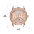 Michael Kors Ritz Analog Crystals Silver Dial Rose Gold Steel Strap Watch for Women - MK6863