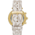 Michael Kors Parker Chronograph White Dial White Leather Strap Watch For Women - MK6916