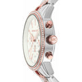 Michael Kors Ritz Chronograph Silver Dial Two Tone Steel Strap Watch For Women - MK6938