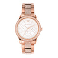 Michael Kors Tibby Chronograph White Dial Rose Gold Steel Strap Watch For Men - MK7293