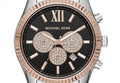 Michael Kors Lexington Chronograph Crystals Black Dial Two Tone Steel Strap Watch for Men - MK8714