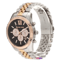 Michael Kors Lexington Chronograph Crystals Black Dial Two Tone Steel Strap Watch for Men - MK8714