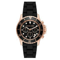 Michael Kors Everest Chronograph Black Dial Black Silicone Strap Watch For Men - MK9055