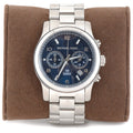 Michael Kors Hunger Stop 100 Series Navy Blue Dial Silver Steel Strap Watch for Women - MK5814