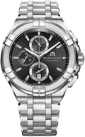 Maurice Lacroix Aikon Chronograph Black Dial Silver Steel Strap Watch for Men - AI1018-SS002-330-1