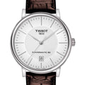 Tissot T-Classic Powermatic 80 Silver Dial Brown Leather Strap Watch For Men - T122.407.16.031.00