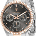 Maserati Competizione Analog Black Dial Two Tone Stainless Steel Strap Watch For Men - R8853100020