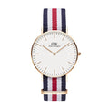 Daniel Wellington Classic Canterbury White Dial Two Tone NATO Strap Watch For Women - DW00100030