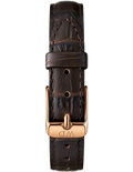 Daniel Wellington Classic Petite York Black Dial Brown Leather Strap Watch For Women - DW00100226