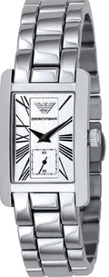 Emporio Armani White Dial Silver Stainless Steel Watch For Women - AR0146