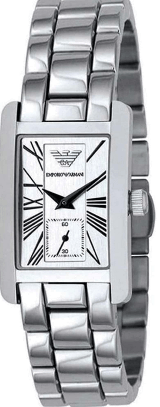 Emporio Armani White Dial Silver Stainless Steel Watch For Women - AR0146