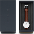 Daniel Wellington Classic Petite St Mawes White Dial Brown Leather Strap Watch For Women - DW00100187