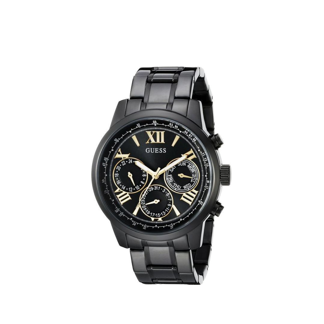Guess Classic Multi-Function Black Dial Black Steel Strap Watch For Women - W0330L15