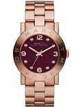 Marc Jacobs Amy Purple Dial Rose Gold Steel Strap Watch for Women - MBM8618