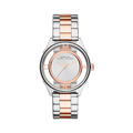 Marc Jacobs Tether Transparent White Dial Two Tone Steel Strap Watch for Women - MBM3436