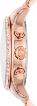 Michael Kors Lexington Chronograph Rose Gold Dial Rose Gold Steel Strap Watch for Women - MK7242