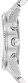 Michael Kors Ritz Chronograph Crystals Silver Dial Silver Steel Strap Watch For Women - MK7301