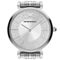 Emporio Armani Gianni T-Bar Quartz Silver Dial Silver Steel Strap Watch For Women - AR11445