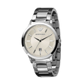 Emporio Armani Classic Quartz White Dial Silver Steel Strap Watch For Men - AR2431