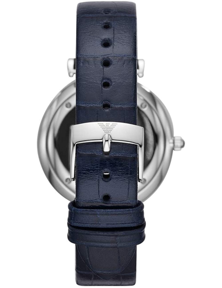 Emporio Armani Gianni T Bar Quartz Blue Dial Blue Leather Strap Watch For Men - AR11300