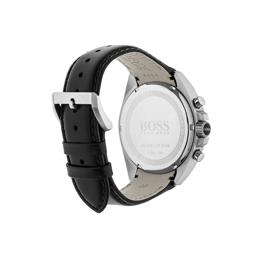 Hugo Boss Contemporary Sport Driver Black Dial Black Leather Strap Watch for Men - 1513085