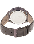 Hugo Boss Grand Prix Silver Dial Grey Leather Strap Watch for Men - 1513603
