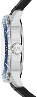 Michael Kors Cunningham Multifunction Blue Dial Black Rubber Strap Watch For Men - MK7160