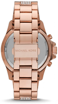 Michael Kors Everest Chronograph Black Dial Rose Gold Steel Strap Watch For Women - MK5875