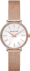 Michael Kors Pyper Quartz Mother of Pearl White Dial Rose Gold Mesh Strap Watch For Women - MK4588